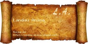 Landau Anina névjegykártya
